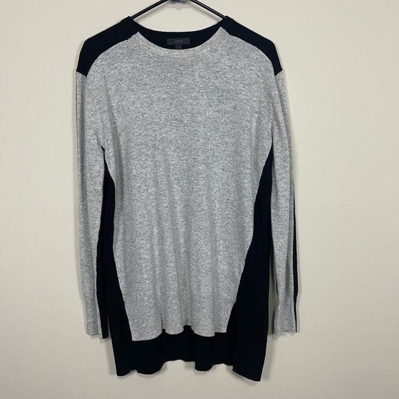 J. Crew black gray wool tunic sweater small - Picture 1 of 8
